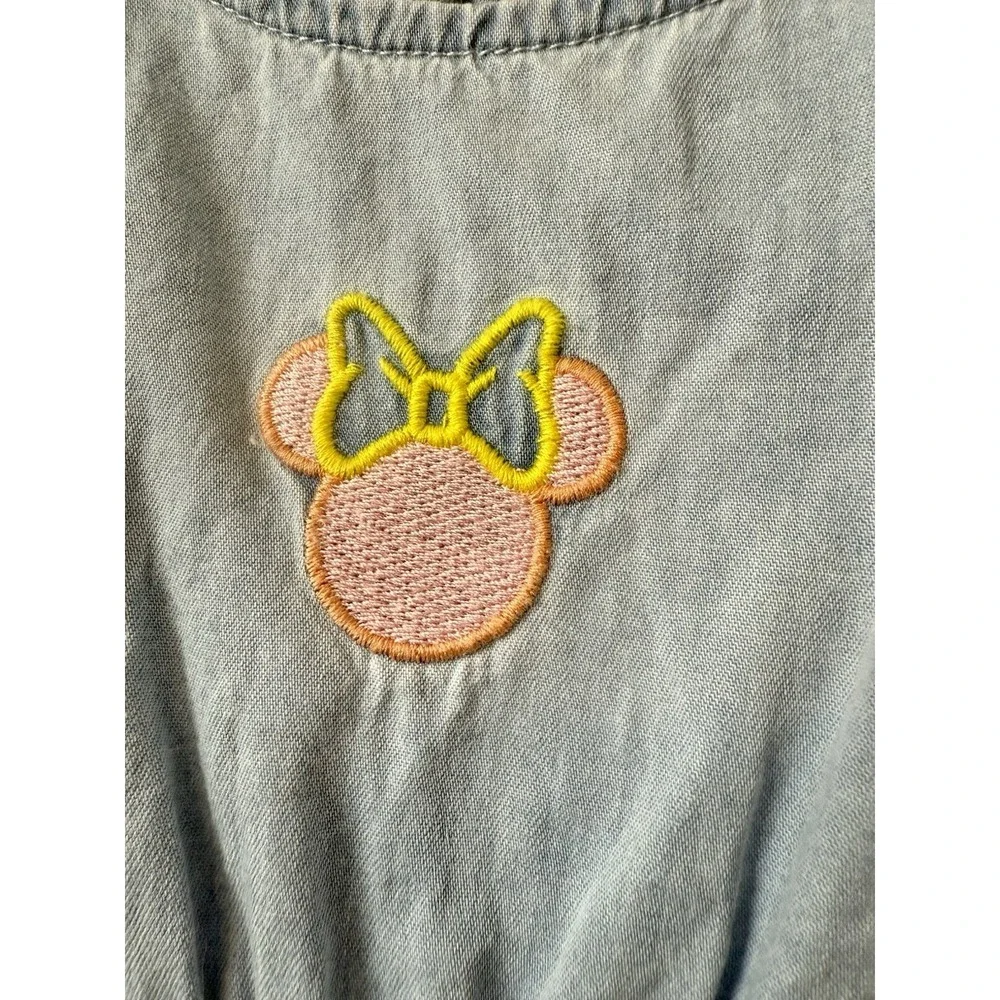 Disney‎ Junior Minnie Mouse Denim Dress Embroidered Girls 4T Toddler  G11